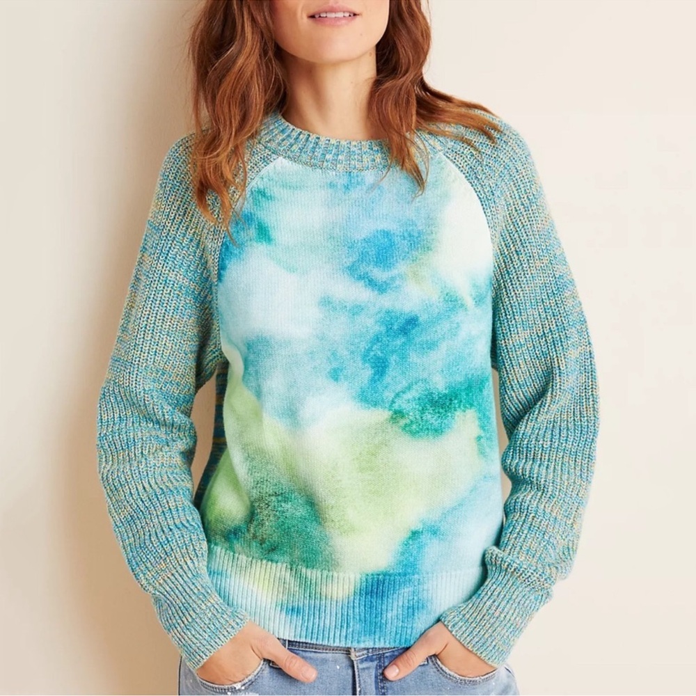 NWT Anthropologie Watercolor Tie-Dye Sweater XS